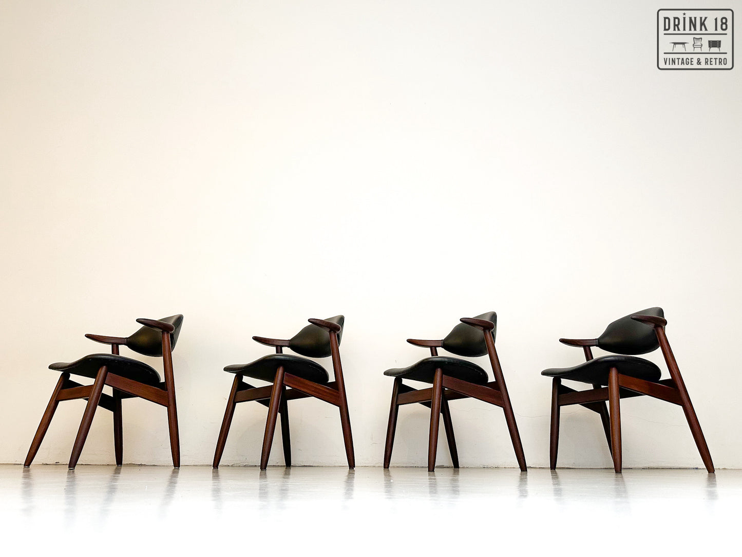 Vier Cowhorn stoelen - Tijsseling voor Hulmefa