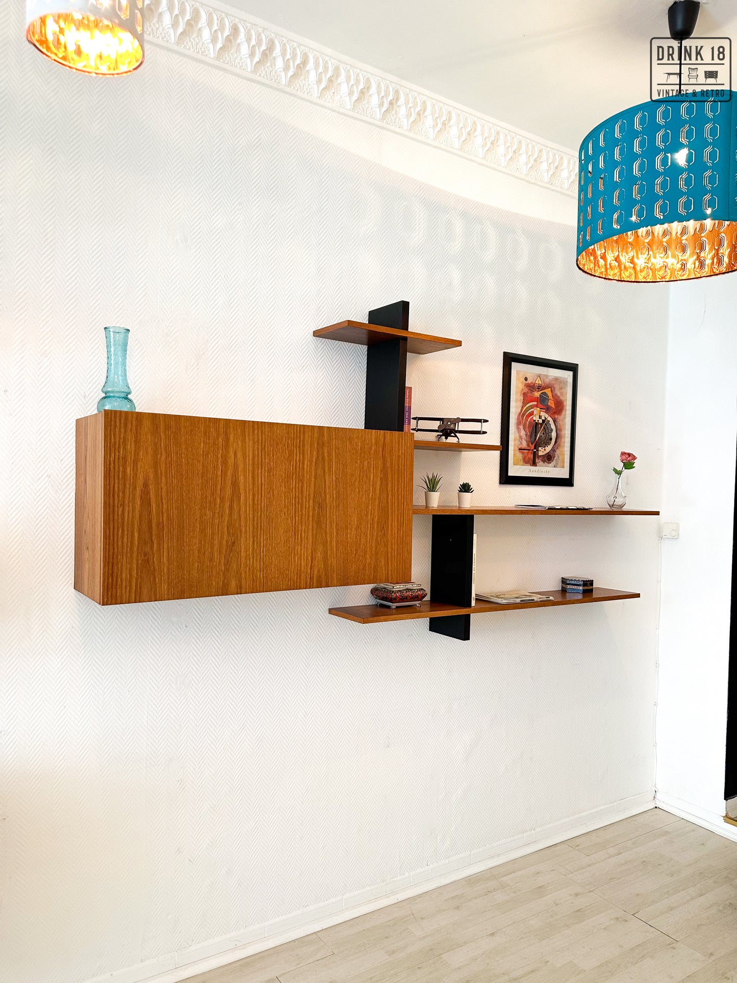 Vintage design - Wandsysteem met bureaublad