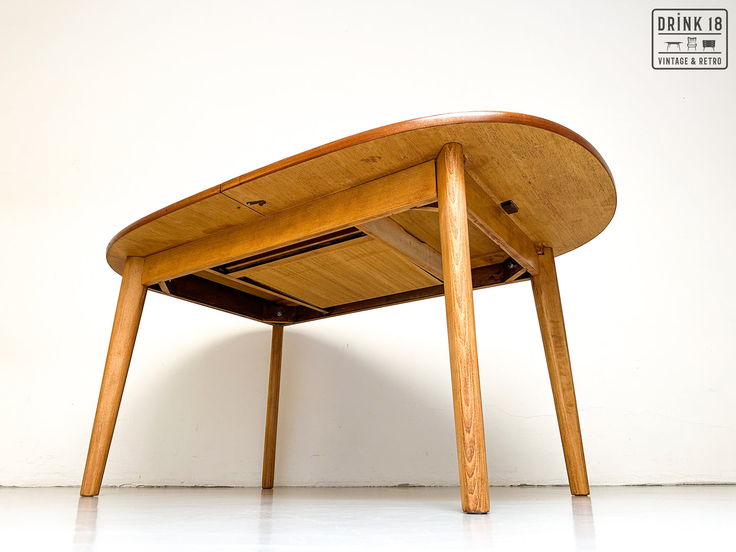 Vintage - Verlengbare ovale eettafel XL