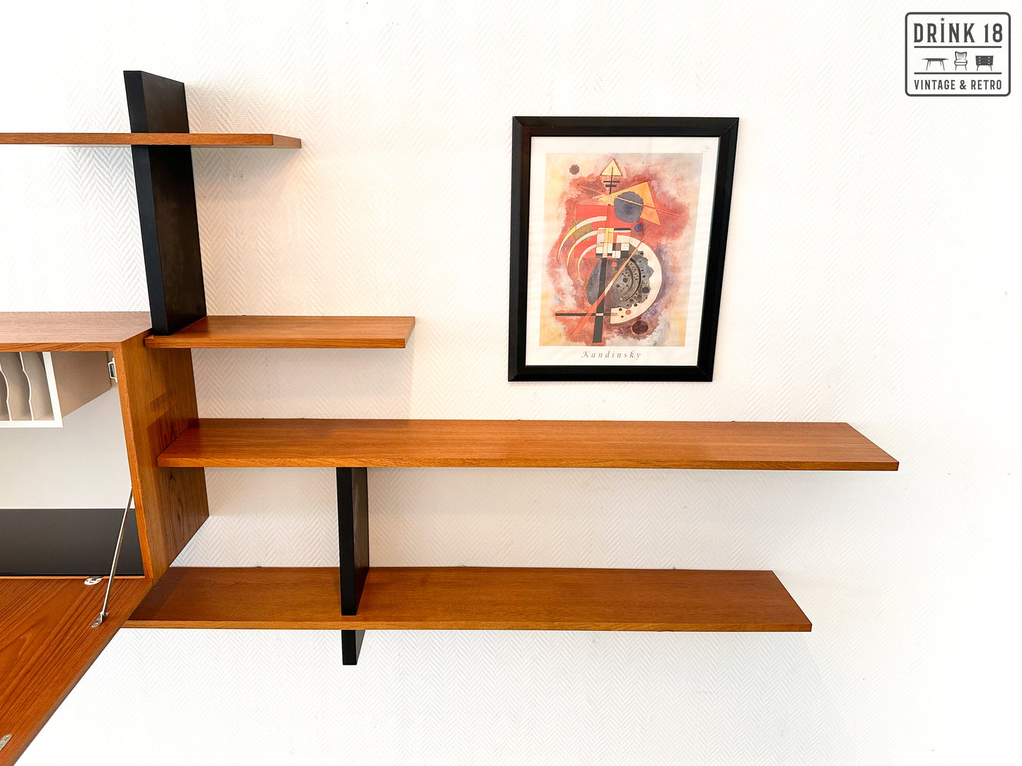 Vintage design - Wandsysteem met bureaublad