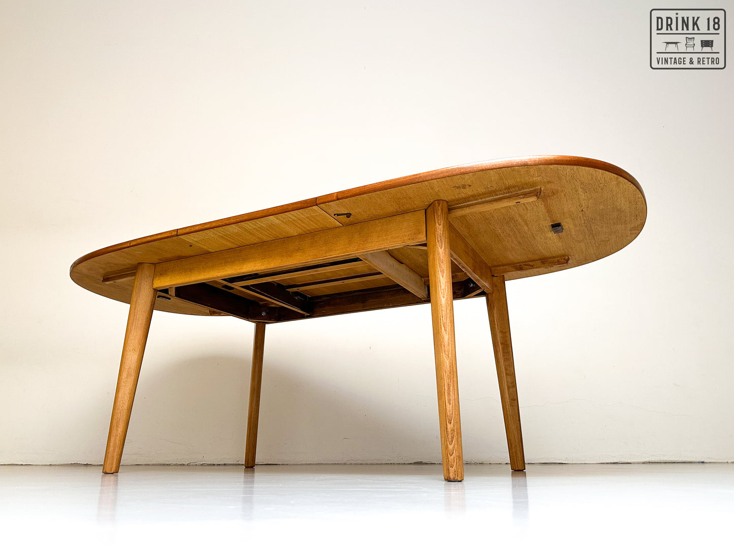 Vintage - Verlengbare ovale eettafel XL