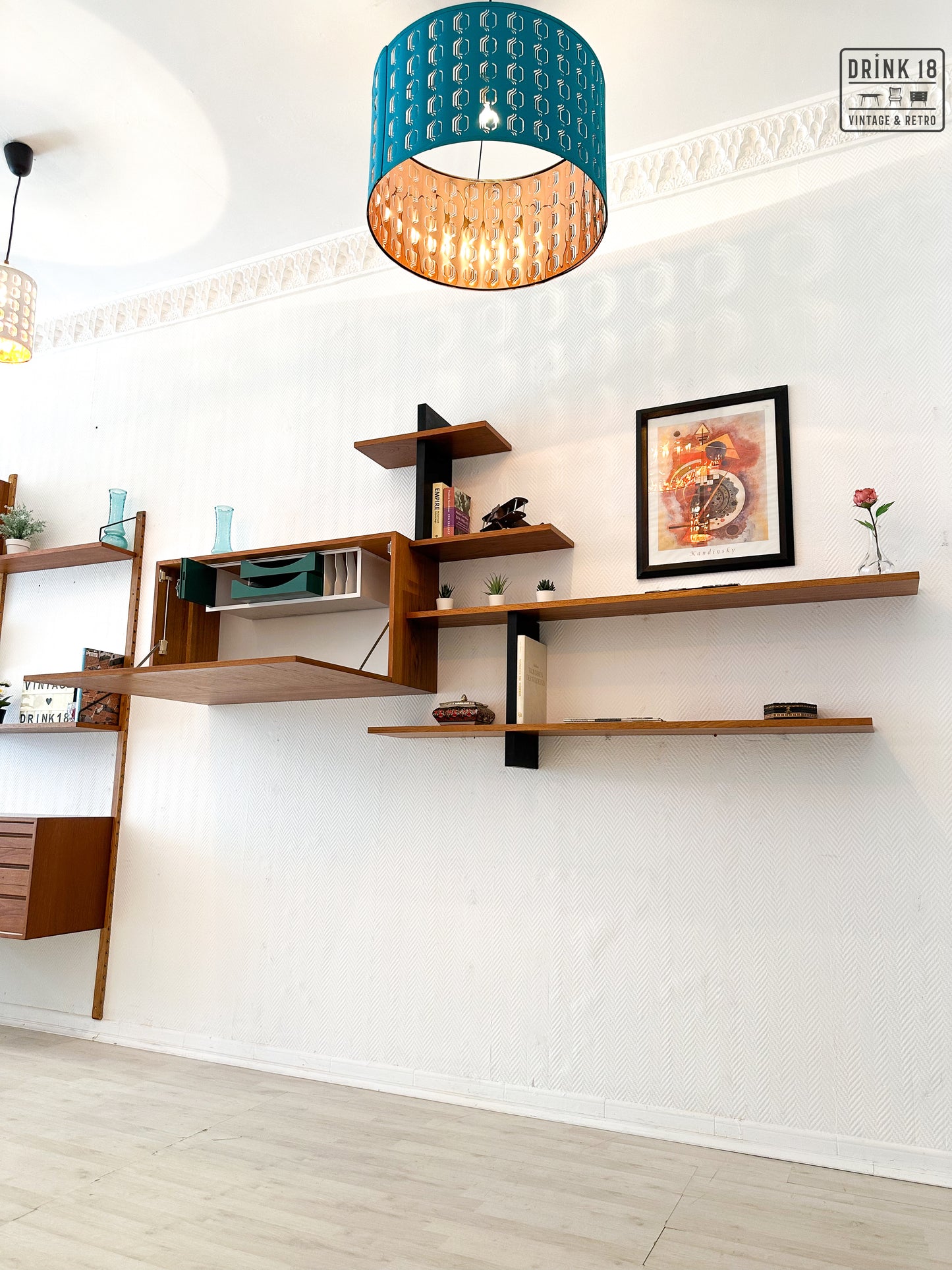 Vintage design - Wandsysteem met bureaublad