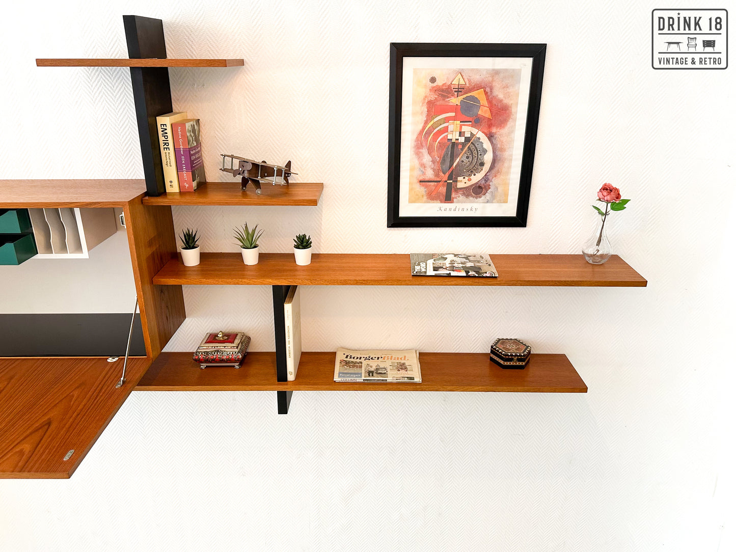 Vintage design - Wandsysteem met bureaublad