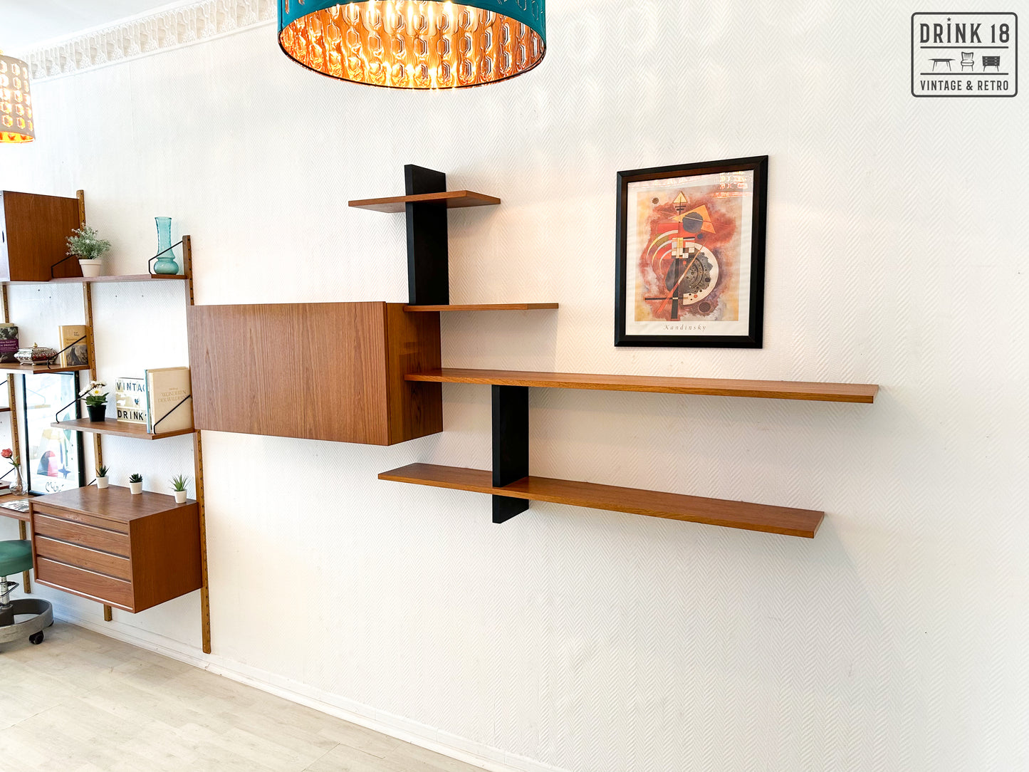 Vintage design - Wandsysteem met bureaublad