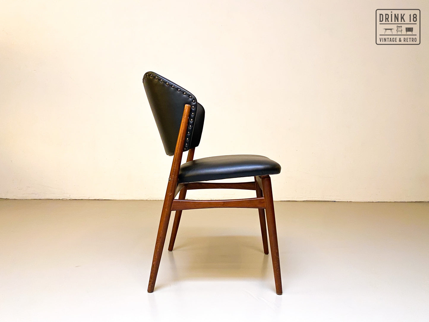 Zes eetkamerstoelen (Zwarte skai) - Spahn Stadtlohn
