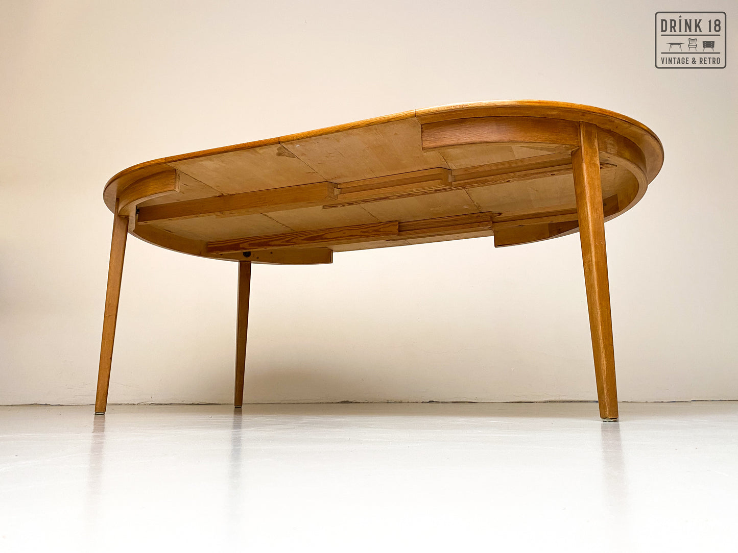 Vintage - Verlengbare ronde eettafel XL