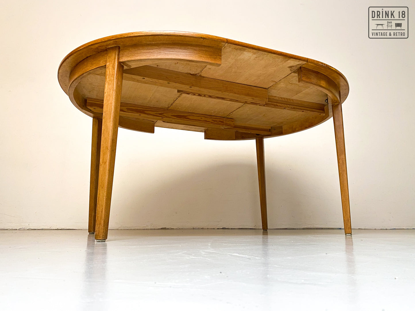 Vintage - Verlengbare ronde eettafel XL