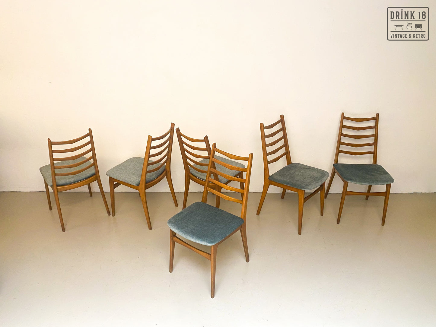 Vintage - Zes eetkamerstoelen