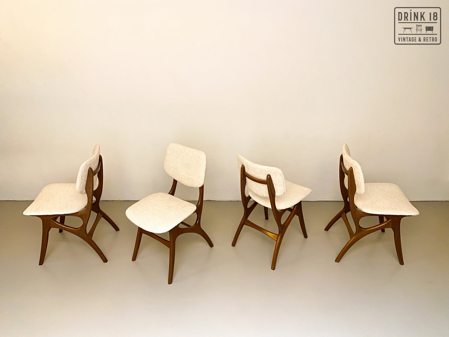 Set van Vier vintage eetkamerstoelen #1 - Pynock Wierden