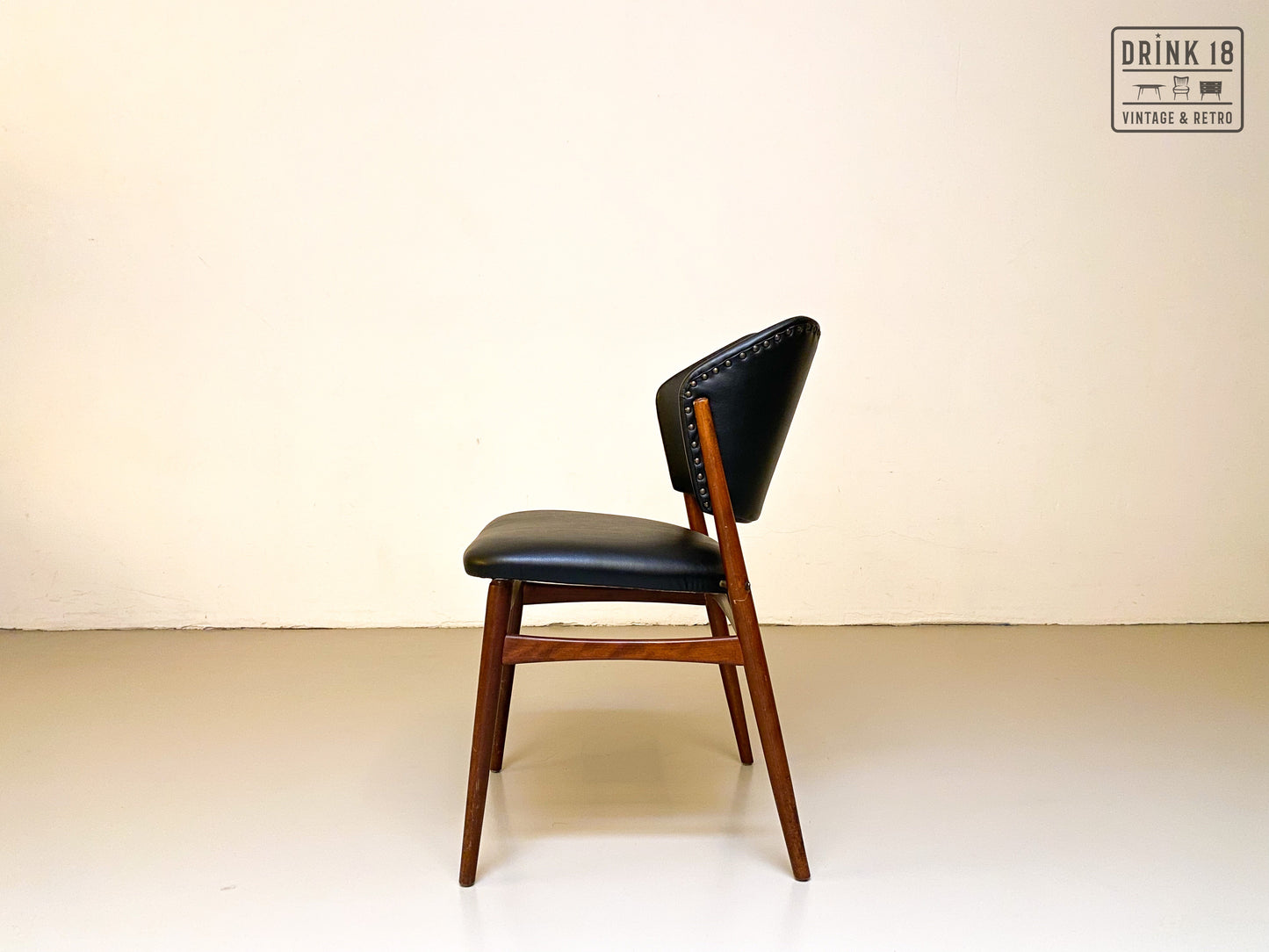 Zes eetkamerstoelen (Zwarte skai) - Spahn Stadtlohn