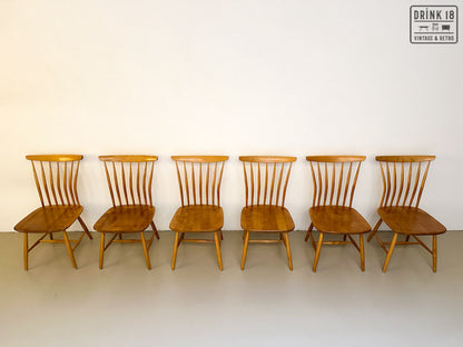 Zes Akerblom Spijlenstoelen - Bengt Akerblom & Gunnar Eklöf
