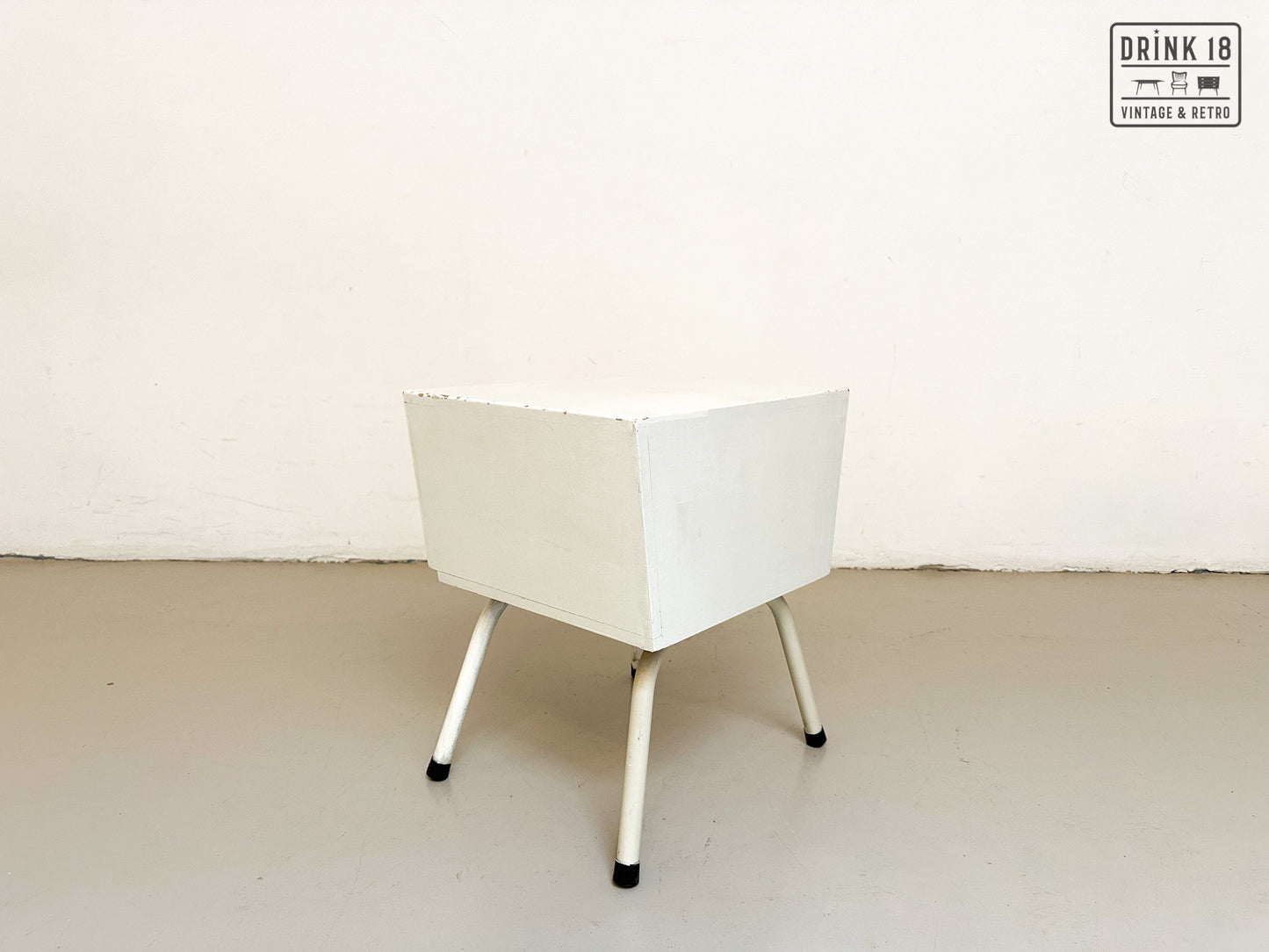 Vintage - Set van 50s nachtkastje en tafeltje