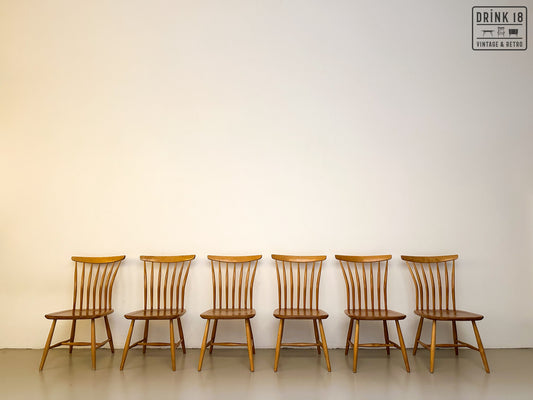 Zes Akerblom Spijlenstoelen - Bengt Akerblom & Gunnar Eklöf