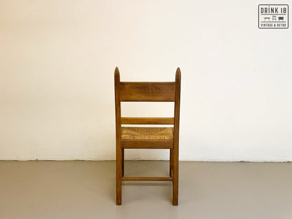 Brutalist - Set van acht eetkamerstoelen met gevlochten zitting