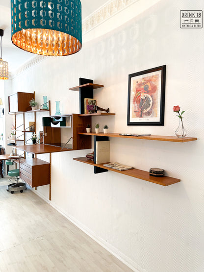 Vintage design - Wandsysteem met bureaublad