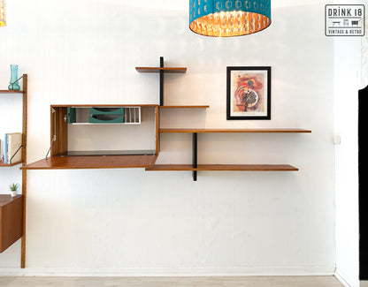 Vintage design - Wandsysteem met bureaublad