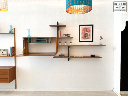 Vintage design - Wandsysteem met bureaublad