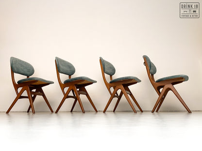 Vier vintage eetkamerstoelen (Eden) - Louis van Teeffelen