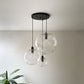 Retro- Set van drie bolvormige hanglampen