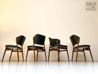 Zes eetkamerstoelen (Zwarte skai) - Spahn Stadtlohn