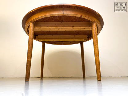 Vintage - Verlengbare ronde eettafel XXL