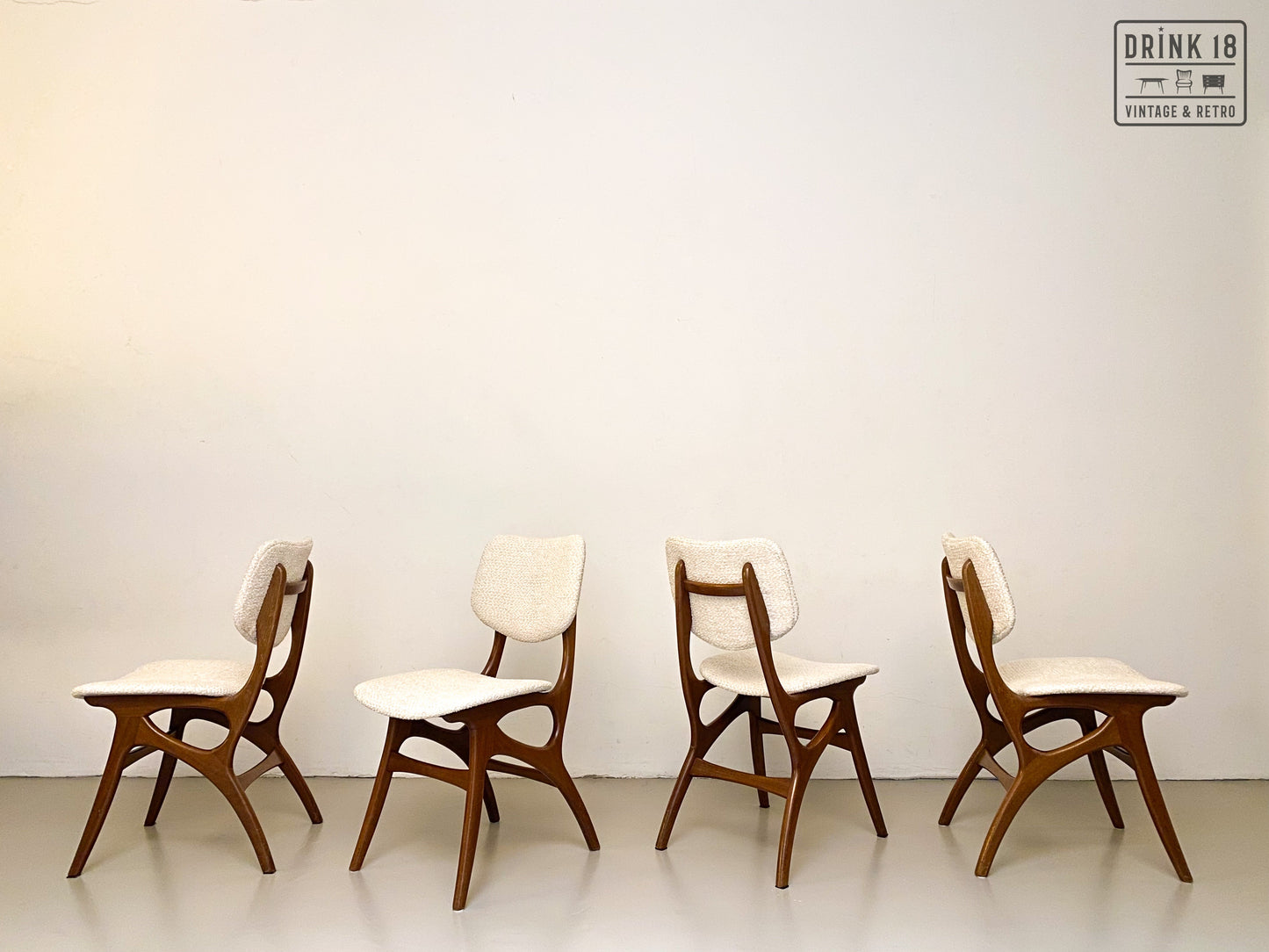 Set van Vier vintage eetkamerstoelen #1 - Pynock Wierden