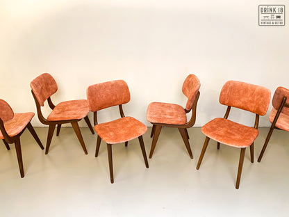 Zes vintage eetkamerstoelen - Louis van Teeffelen
