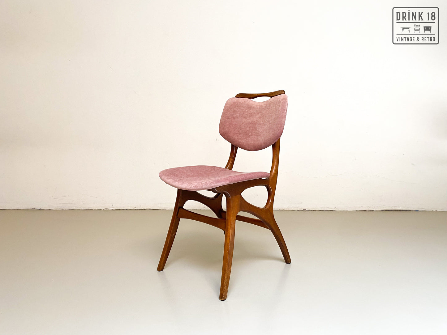 Set van Vier vintage eetkamerstoelen (oudroze) - Pynock Wierden