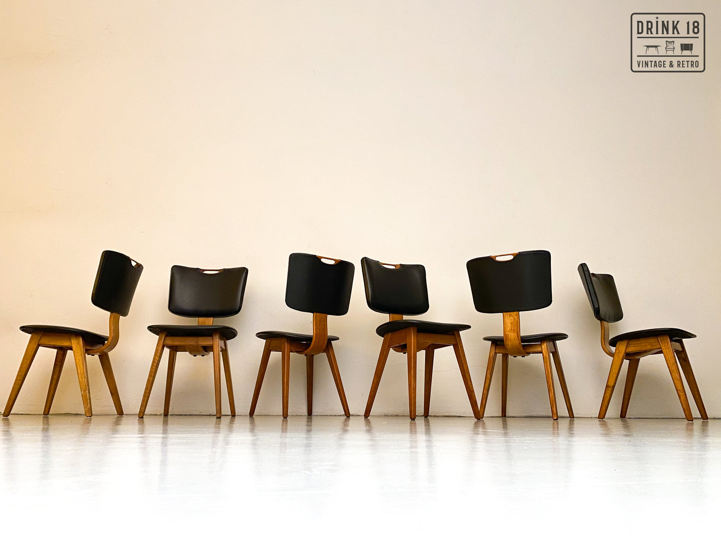 Vintage - Zes Eetkamerstoelen