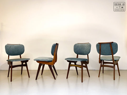 Vier vintage eetkamerstoelen - Louis van Teeffelen