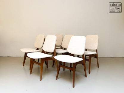 Zes vintage eetkamerstoelen - Louis van Teeffelen