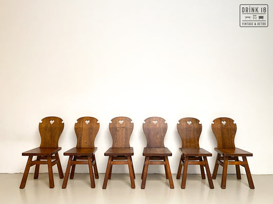 Vintage - Zes Brutalist stoelen