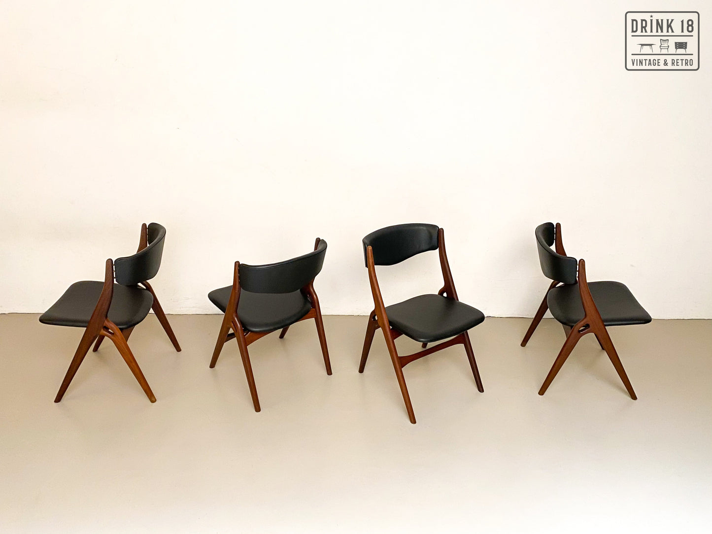 Vier vintage Aska stoelen - Louis van Teeffelen