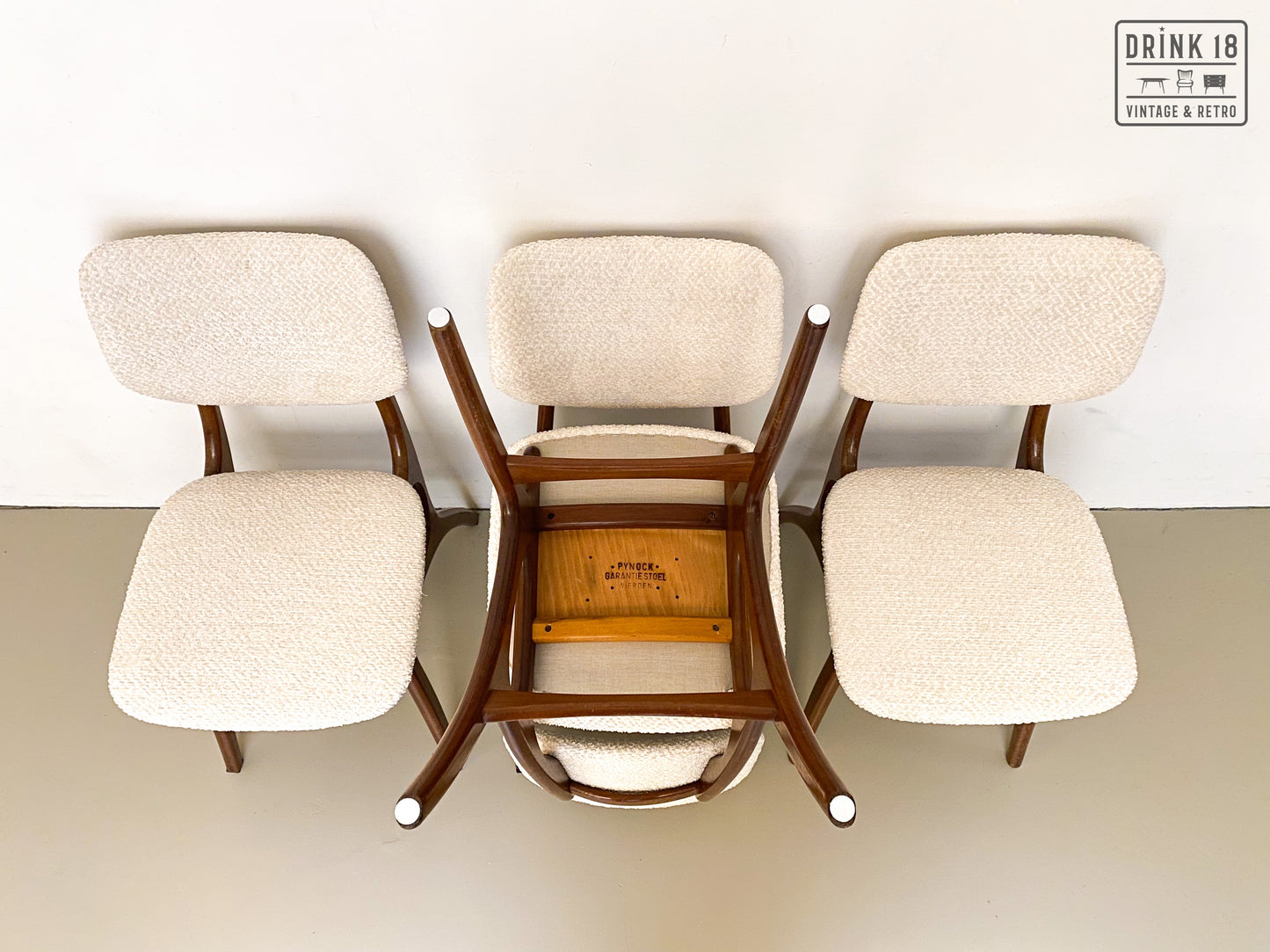 Set van Vier vintage eetkamerstoelen #1 - Pynock Wierden