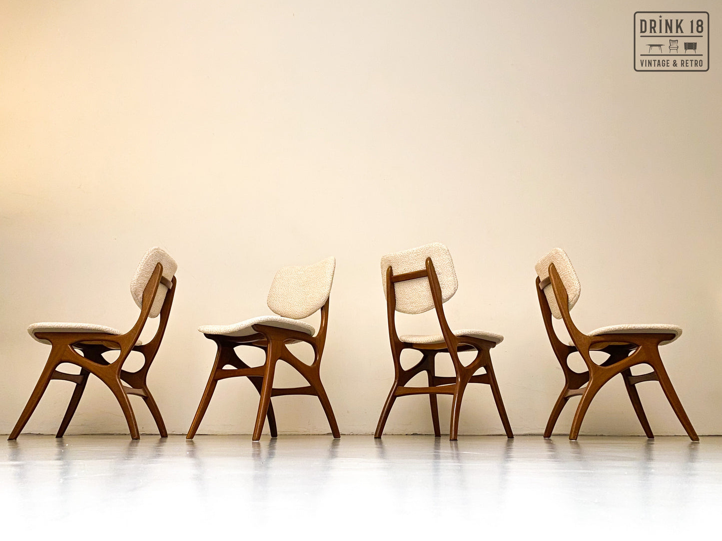 Set van Vier vintage eetkamerstoelen #1 - Pynock Wierden