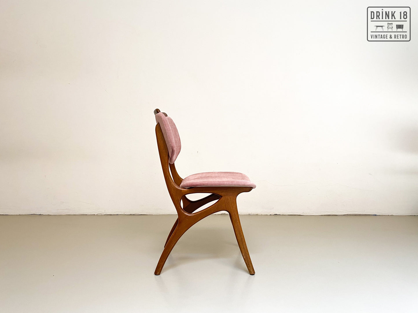 Set van Vier vintage eetkamerstoelen (oudroze) - Pynock Wierden