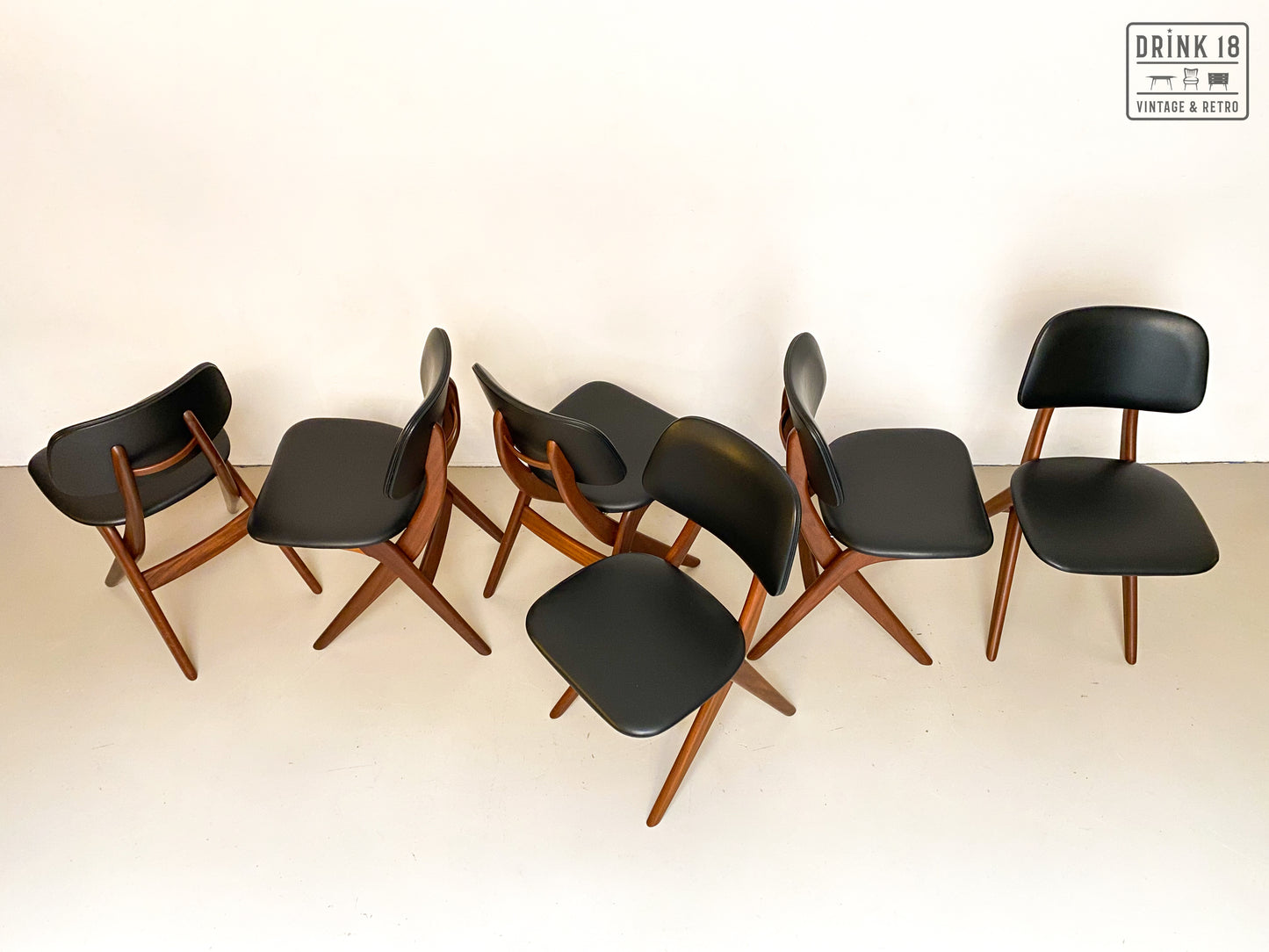 Zes Schaar-serie stoelen - Louis van Teeffelen