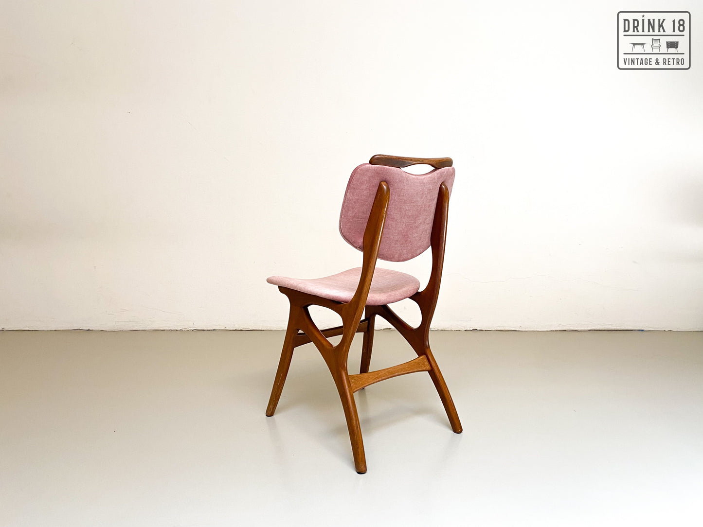 Set van Vier vintage eetkamerstoelen (oudroze) - Pynock Wierden