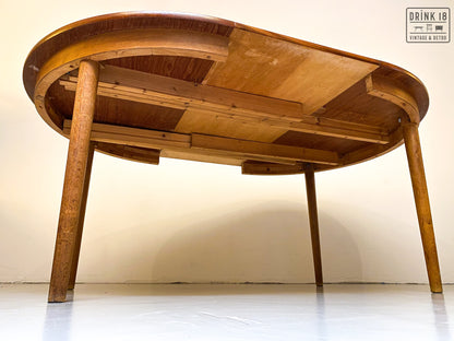Vintage - Verlengbare ronde eettafel XXL