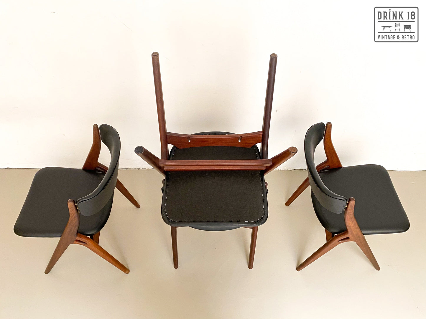 Vier vintage Aska stoelen - Louis van Teeffelen
