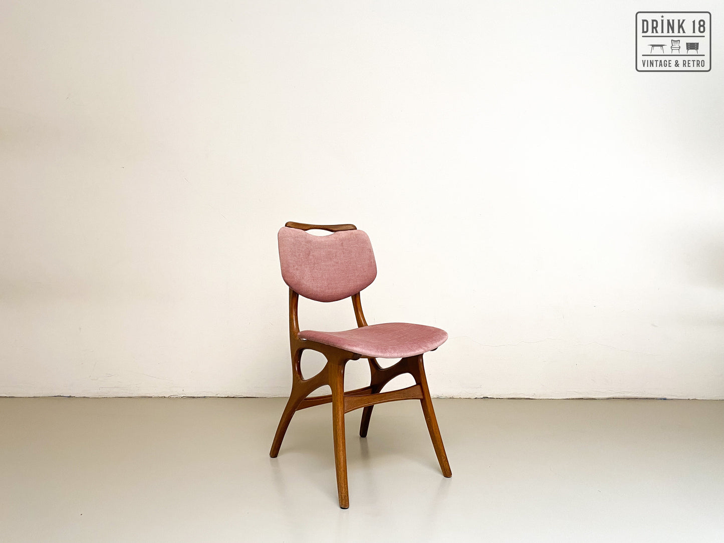 Set van Vier vintage eetkamerstoelen (oudroze) - Pynock Wierden