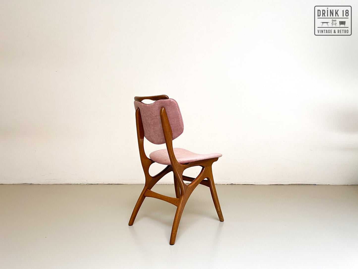 Set van Vier vintage eetkamerstoelen (oudroze) - Pynock Wierden