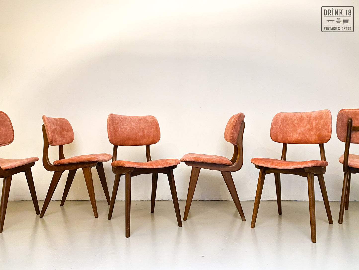Zes vintage eetkamerstoelen - Louis van Teeffelen