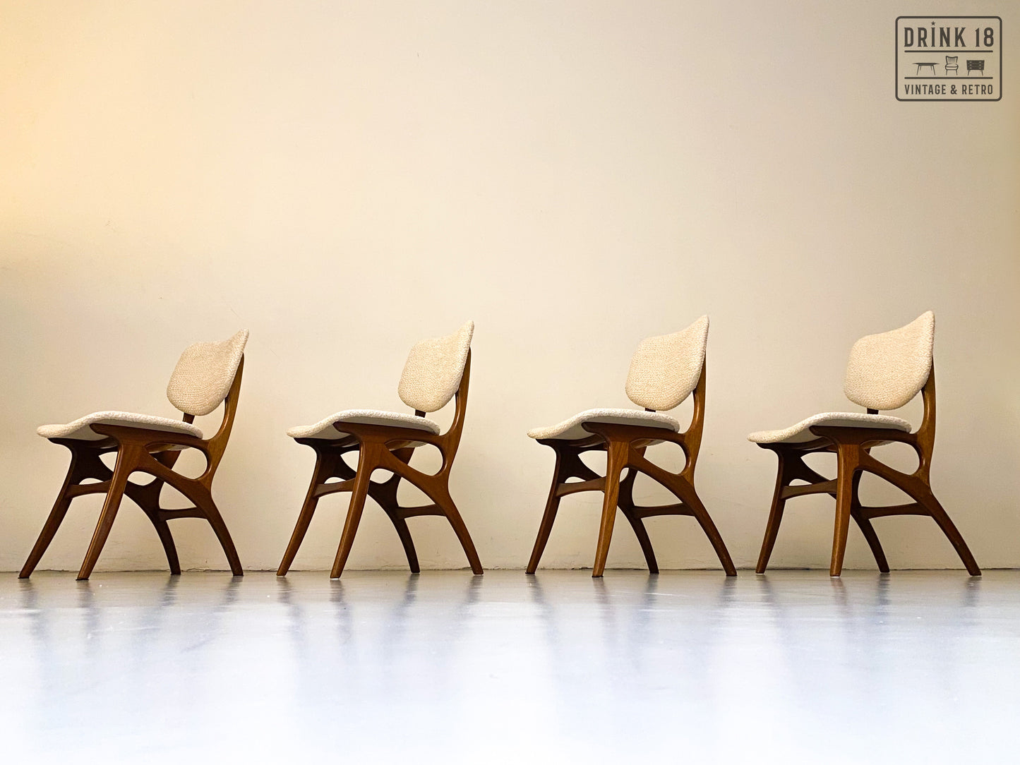 Set van Vier vintage eetkamerstoelen #1 - Pynock Wierden