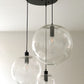 Retro- Set van drie bolvormige hanglampen