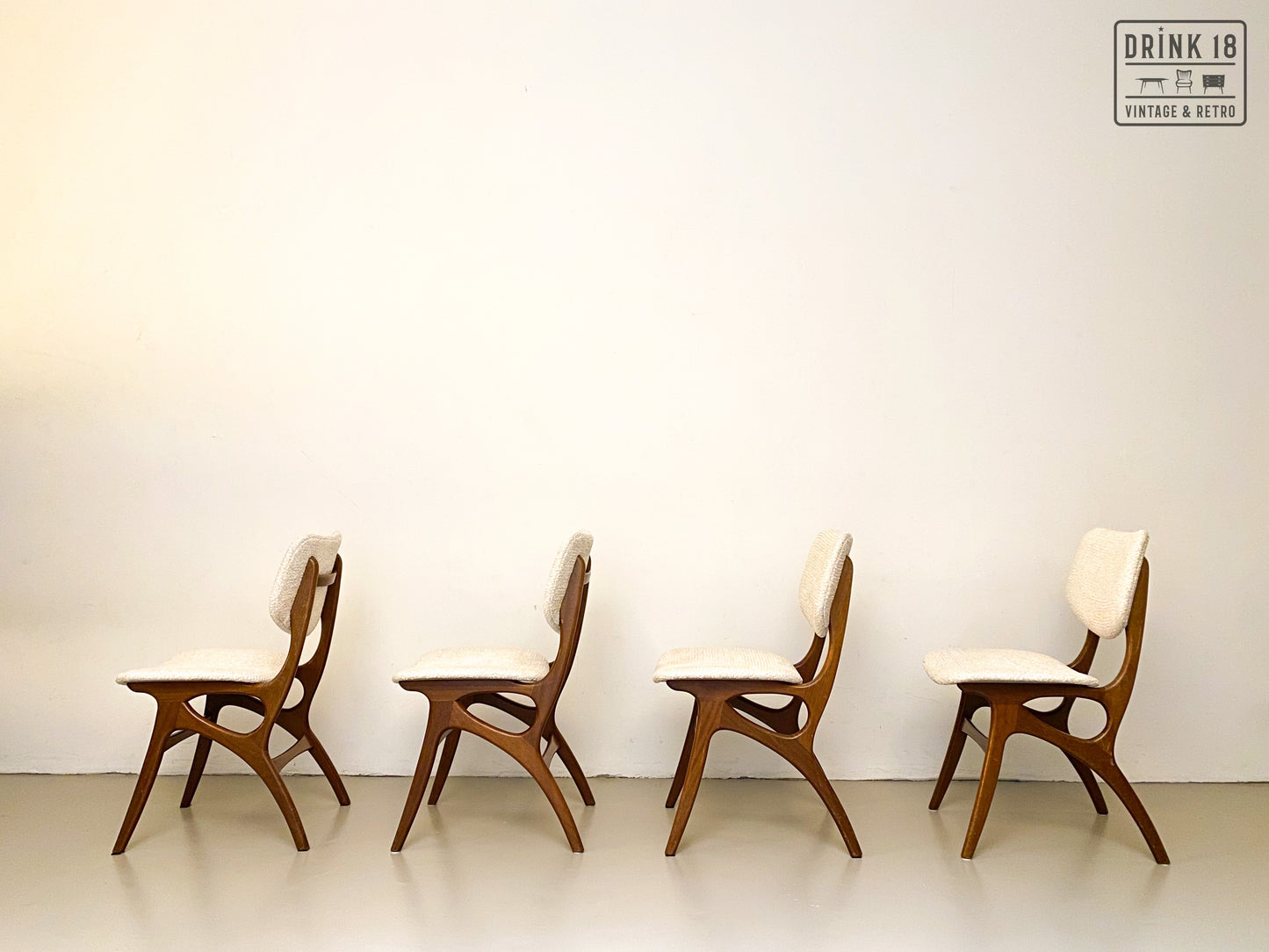 Set van Vier vintage eetkamerstoelen #1 - Pynock Wierden