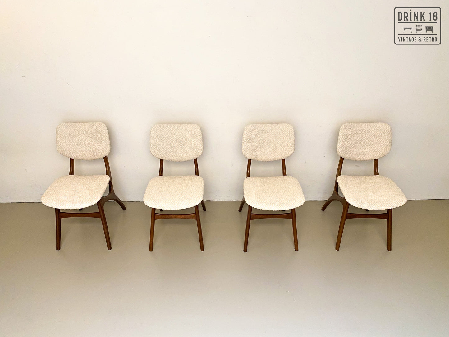 Set van Vier vintage eetkamerstoelen #1 - Pynock Wierden