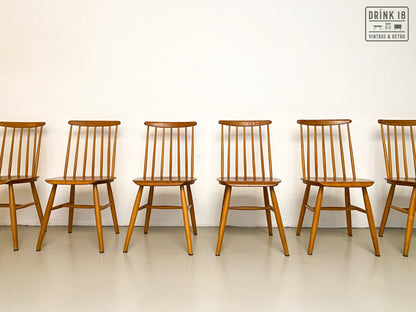 Vintage - Zes Spijlenstoelen