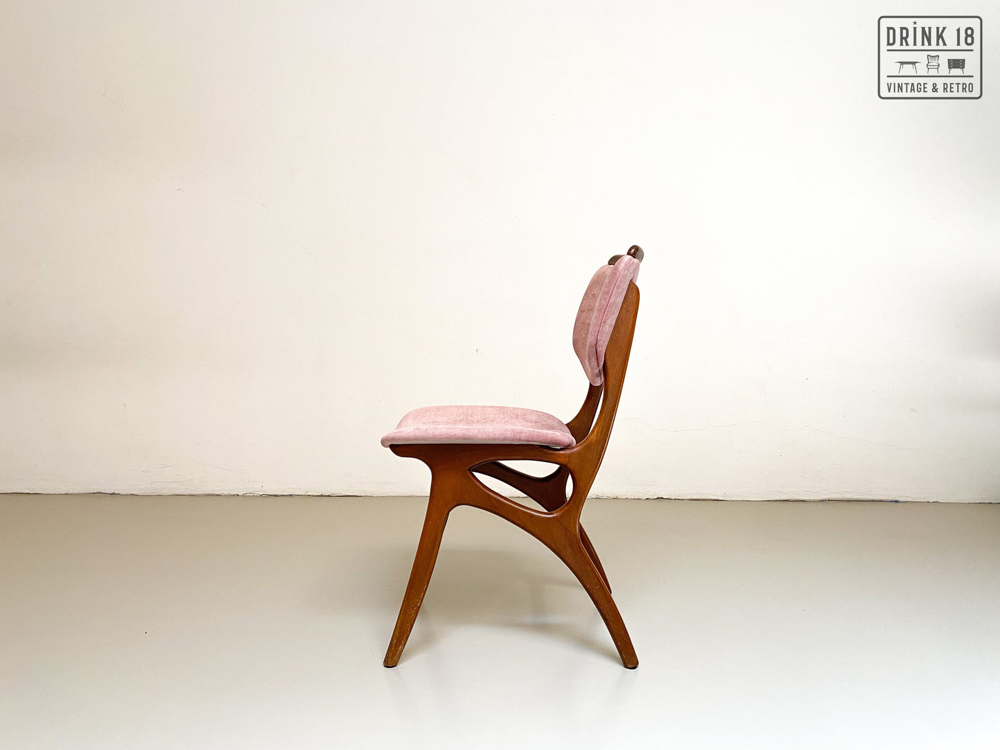 Set van Vier vintage eetkamerstoelen (oudroze) - Pynock Wierden