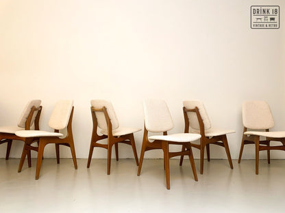 Zes vintage eetkamerstoelen - Louis van Teeffelen